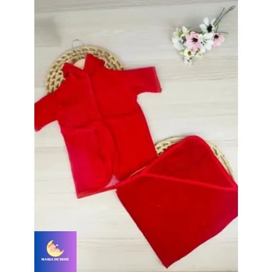 Kit bebê rn 2 peças Roupão + Toalha Bebê RN Menino Kit bebe rn masculino Toalha e Roupão
