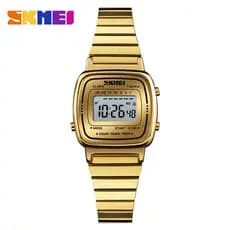 SKMEI 1901 Luxo Pequeno Exibição Relógio Digital Senhora Impermeável Senhora Relógio Aço Inoxidável