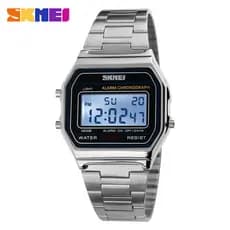 Skmei 1123 Relógio Digital LED Relógio Impermeável Masculino Relógio De Aço Inoxidável Masculino