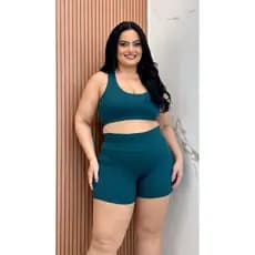 Conjunto Fitness Feminino Malha Bubble Short e Top