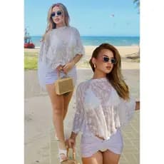 Bata Saída de Praia Feminino Assimetrico Moda Resort 38/44