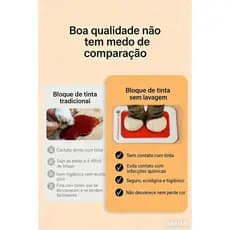 Almofada de Tinta Patinha Pet com Porta-Retrato – Lembrança sem Sujeira para Cães e Gatos