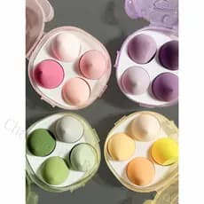 Caixa com 4 Beauty Eggs – Esponjas de Maquiagem Macias e Reutilizáveis para Acabamento Impecável