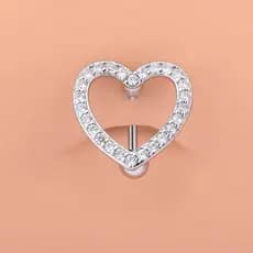 Piercing Umbigo Coração Aço Inox Charmoso Elegante Feminino