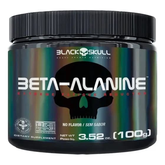 Beta Alanina 100% Pura Black Skull Suplemento esportivo Aminoácido para Treinos de alta intensidade