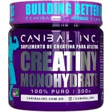 Creatina 100% Pura Monohidratada Canibal Inc Pura Original Aprovada em Laudo - Sem Sabor Pote 300g
