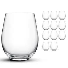 Kit 12 Copos de Vidro 450 ml – Design Moderno, Redondo, Resistente e Transparente | Para Bebidas, Drinks, Suco, Refri