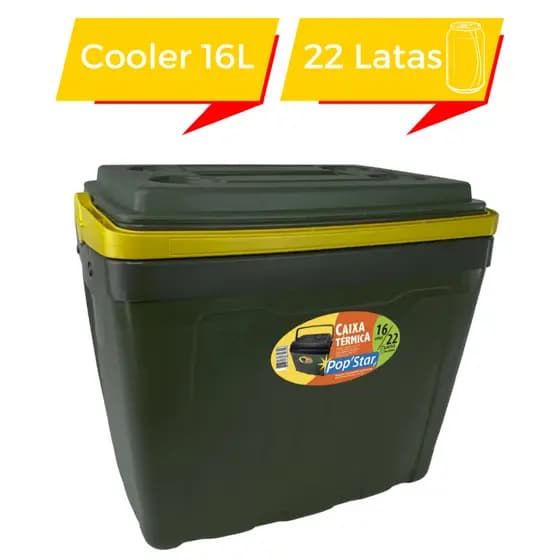 Caixa Térmica PopStar 16 Litros Portátil – Conserva 22 Latas Geladas