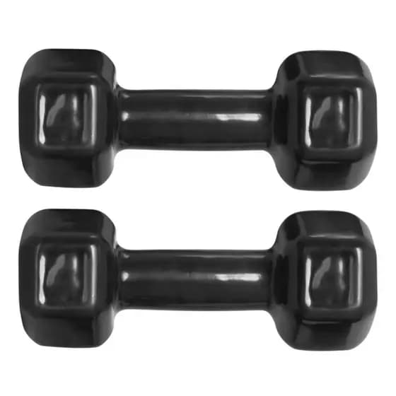Par Halter Sextavado 4kg Emborrachado - Peso Musculação Academia Pesinho Treino Exercício Físico