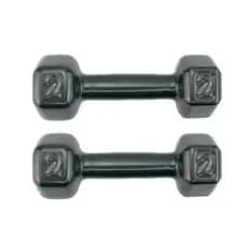 Par de Halter emborrachado de 2kg-Peso de Academia Musculação Pesinho Treino Exercício Físico
