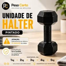UNIDADE Halter Sextavado Pintado Academia Musculação Treino Casa Crossfit Peso Fisioterapia