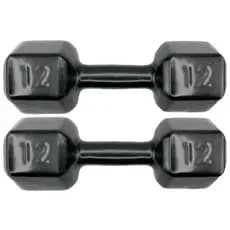 Par Halter Emborrachado 12 Kg Sextavado Peso Academia Treino Musculação Exercício