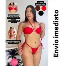 Biquini Feminino Modelo Concha Tecido Beach Gloss - Cores Variadas