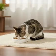 Comedouro para gato ração pet de Porcelana empilhavel tigela rasa 230ml Kit 2 unidades