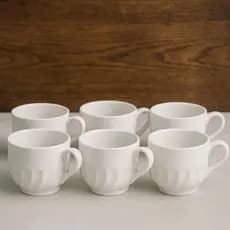 Jogo De Xícaras Grande Café Chá 250ml Porcelana Sem Pires