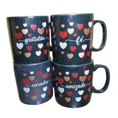 Kit 4 Canecas Personalizadas Porcelana 250ml Canecas Xícara