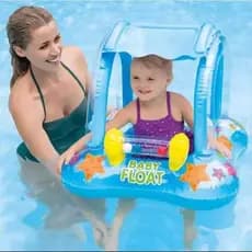 Boia Bote Bebê Cobertura Fralda Infantil Rosa Ou Azul Boia Piscina Bebe 59cm Inflável Protecao