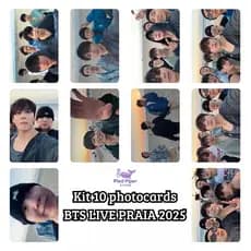 KIT 10 PHOTOCARDS BTS LIVE PRAIA 2025 BANGTAN FANMADE
