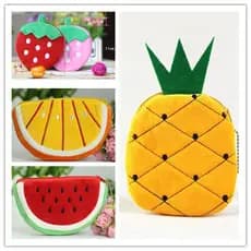 Carteiras De Pelúcia Com Zíper Femininas Porta-Moedas De Melancia Laranja Bolsas Em Forma De Bolsa De Frutas