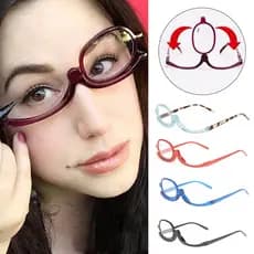 🔥🔥🔥【Fast Delivery】Óculos De Moda Monocle Eyewear Maquiagem Multifuncional Rotatível
