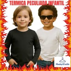 Blusa de Frio Infantil Segunda Pele Térmica Peluciada Inverno Frio Forrada Flanelada Manga longa UNISSEX
