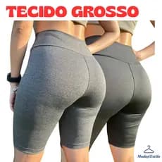 2 Bermuda Feminina Short Fitness Ciclista Academina Suplex Caminhada Plus Size