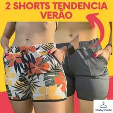 2 Shorts Femininos Confortáveis Estilo Praia Verão
