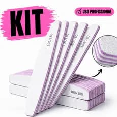 Kit 3/10/20/30/50 Lixas de Unha Bumerangue Lavável 100/180 Profissional Banana Alongamento Gel Fibra