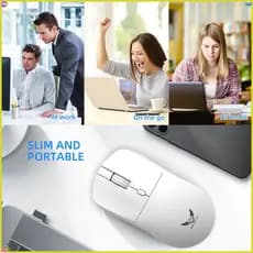 Mouse ajustável ergonômico sem fio 2.4G 800-1200-1600 DPI leve recarregável adequado para escritório e jogos PC Notebook