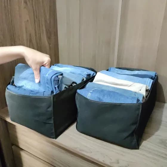 Kit Com 4 Organizadores De Guarda Roupa Multiuso Ecológico Calça Jeans/Blusas