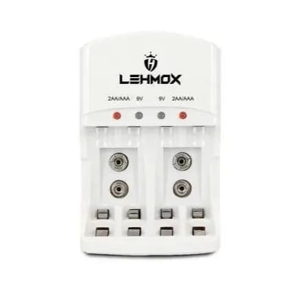 Carregador de Pilha Bateria AA/AAA/9V com 2 Pilhas AAA Recarregável Bivolt 220/110v