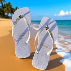 Chinelo Feminino Slim Bico Quadrado do 34 ao 39 Moda Praia Borboleta Super Macio Gostoso de Caminhar