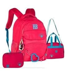 Kit Mochila Escolar Rebecca Bonbon Matelassê de Corações com Lancheira e Estojo 2026 RB27015