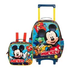 Kit Mochila de Rodinhas com Lancheira Mickey Mouse - Xeryus