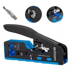 Alicate EZ Crimpagem Cat7/6e/5e multifuncao conectores de passagem RJ45 RJ12 RJ11 vazado cat6