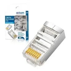 Kit 100 Conector Rj45 Cat6 Ouro Blindado