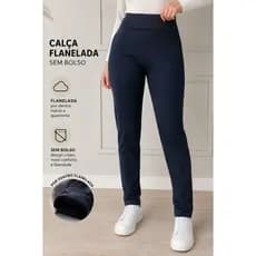 Calça Legging Feminina Montaria Cintura Alta Sem Bolso Zero Transparência Flanelado