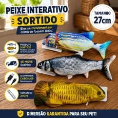 Peixe Brinquedo de Pelucia Interativo Para Cães e gatos com movimento | Recarregável, Pets
