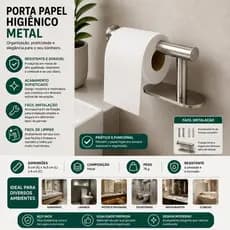 Suporte Metalico Porta Papel Higienico Decorativo Duravel Banheiro Organizador