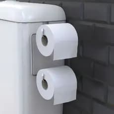 Suporte Porta Papel Higiênico Duplo Para Caixa Acoplada Aço Cromado Banheiro