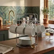 Suporte Organizador Para 6 Xícaras e 6 Pires De Café e Chá Cozinha Cantinho do Café Decoração