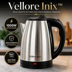 Chaleira Elétrica Vellore Inox 1,8L 1000W 127V e 220V Desligamento Automático Inox Premium