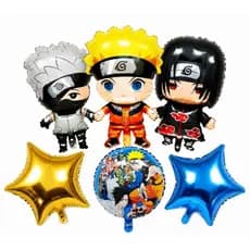 Kit balões Naruto decoração festa infantil personagens anime aniversário 6 unid no kit