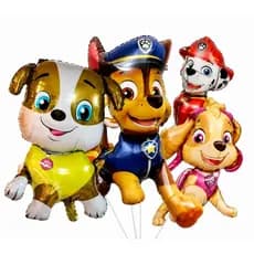 Kit c/10 /20 Balões Patrulha Canina Metalizados Chase Marshall Skye Rubble Rocky Decoração Festa Infantil