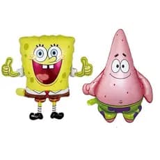 Kit c/10 Balões metalizado Bob esponja/Patrick
