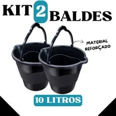 Balde Bico Duplo 10 Litros Com Alça Reforçada - Preto - TOY 25664