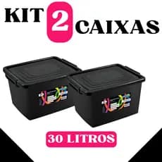 Kit 2 Caixas Ornaginzadoras 30 Litros com Trava e Tampa - Não Possui Rodinhas - TOY 25864