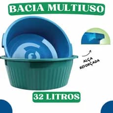 Bacia Grande 32 Litros Canelada Com Alça Reforçada - Cores Sortidas - 1 Unidade - TOY BA32