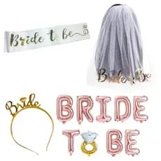 Kit Despedida de Solteira Tiara Véu Faixa Bride to Be