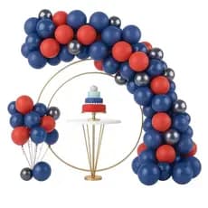 Kit 125 Balão Balões com Arco para Festa Evento Aniversário Vermelho Azul e Preto